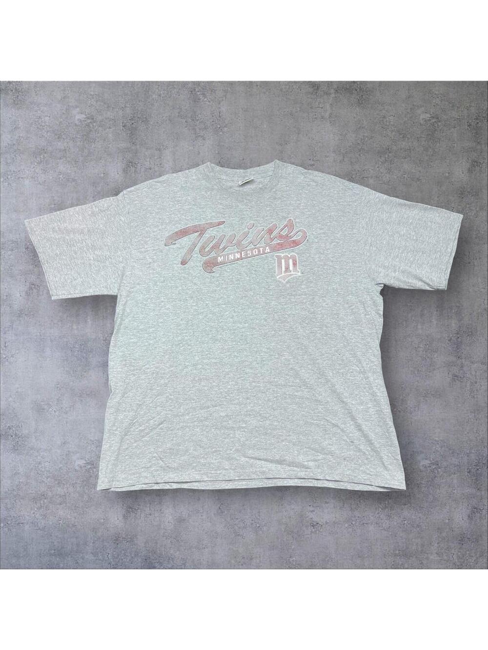 Vintage Y2K Mlb Minnesota Twins Spell Out Lee Sports Tag Gray Tee Sz XXL